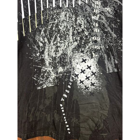 Sean John Embroidered Graphic Shirt Y2K Style Black White Gray Mens 2XL XXL 2010 - Picture 5 of 9